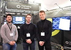 At the Marketing in Beeld booth were Maarten Hooft, Rob Rietveld and Dennis van der Kooij. Marketing in Beeld helps companies with in-house corporate TV.  